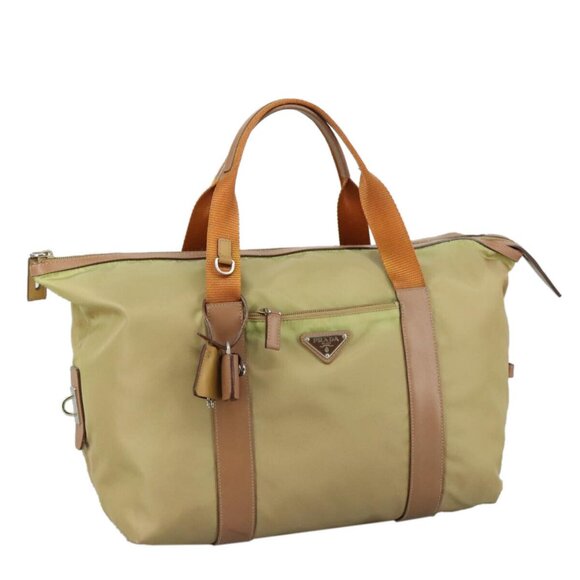 PRADA Hand Bag Nylon Beige Auth - Picture 1 of 15